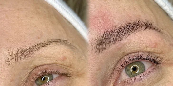 Prirodzene pôsobiace zahustenie mihalníc (1D alebo 2D mihalnice), laminácia obočia či lash lift