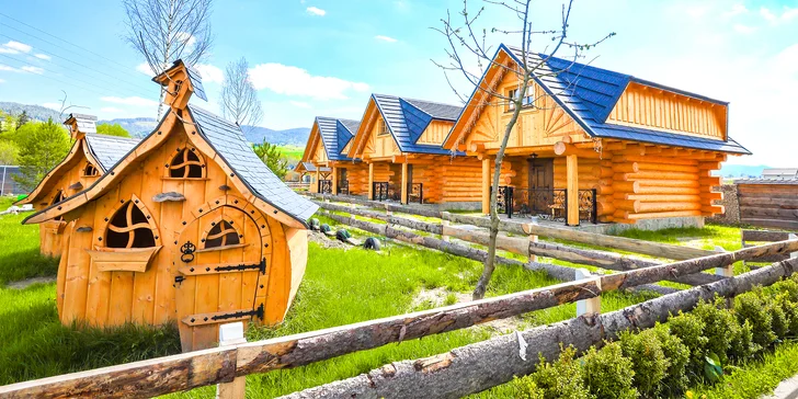 Štýlové drevené chatky na Orave s wellness v Resorte Zbojnícka Koliba***