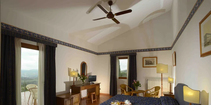 4* hotel pri Florencii: raňajky alebo polpenzia, v lete bazén, možnosť jazdy na koni