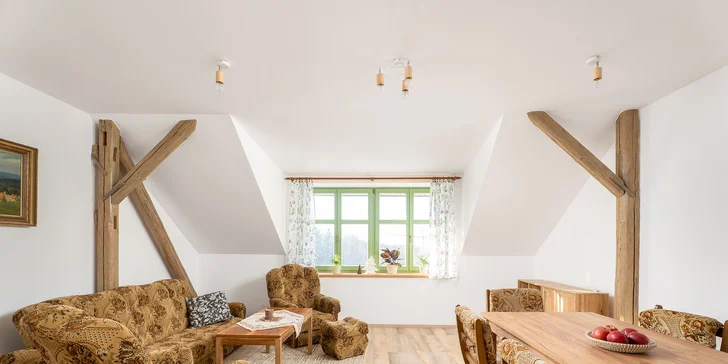 Útulné apartmány v chalupe v Žďárskych vrchoch s možnosťou sauny