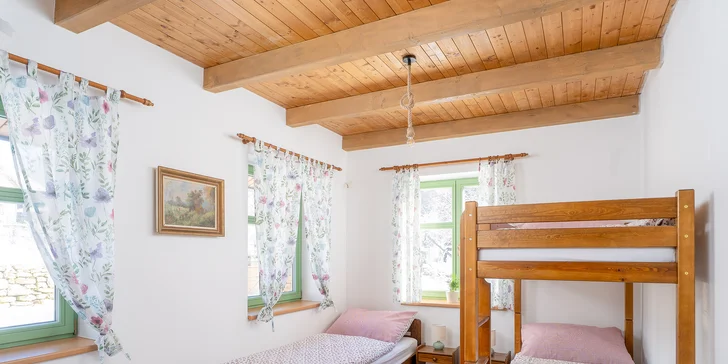Útulné apartmány v chalupe v Žďárskych vrchoch s možnosťou sauny