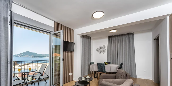 Apartmány neďaleko Sveti Stefan: vonkajší bazén, skvelá poloha kúsok od mora