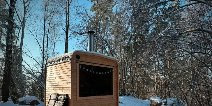 Tiny house na Vysočine: krásna lokalita na samote, sauna, gril a komfortné vybavenie
