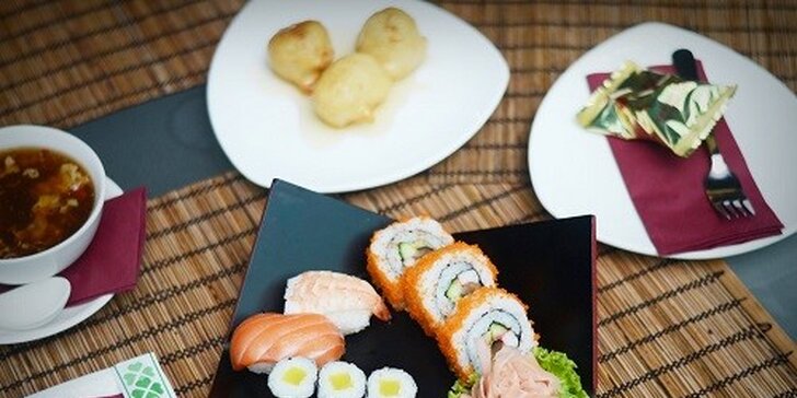 Ázijské menu pre dvoch alebo sushi set v Avione
