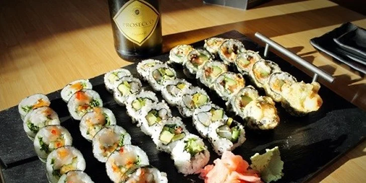 36 ks poctivého sushi z rýb a fľaša Prosecca