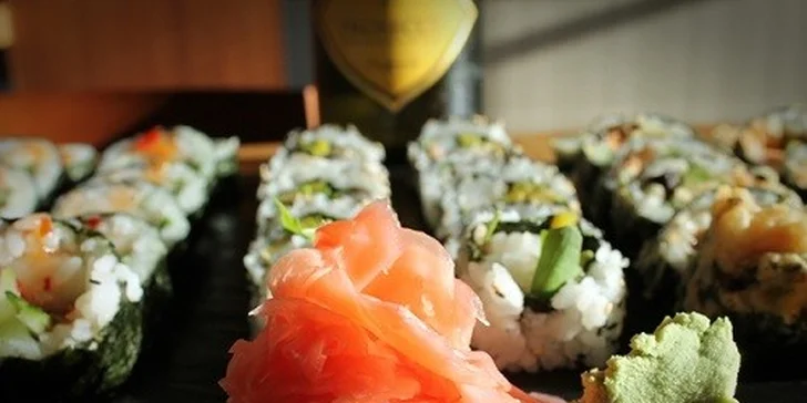 36 ks poctivého sushi z rýb a fľaša Prosecca