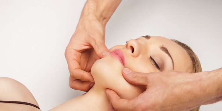 Kozmetická lymfodrenážna masáž tváre s klasickou masážou chrbtice a šije