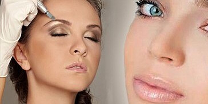 Permanentný Make - up obočia čiarkovanou metódou alebo kontúra pier s jemným tieňovaním