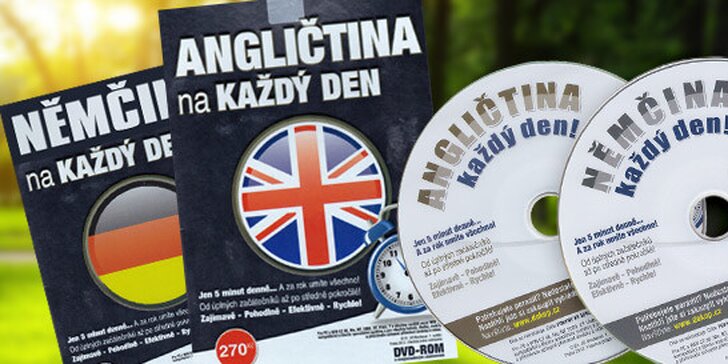 4,50 eur za výukové DVD angličtiny alebo nemčiny na každý deň. Naučte sa cudzí jazyk len za 5 minút denne! Zľava 61 %!