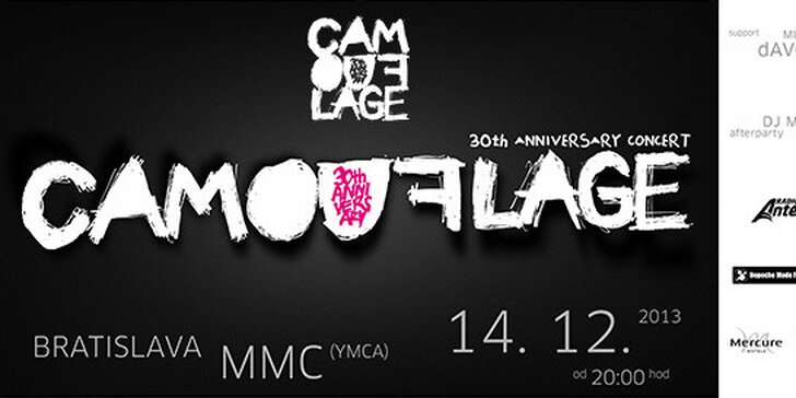 Lístok na Camouflage tour 2013 - 30th anniversary