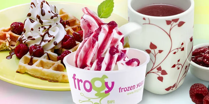Mrazený jogurt alebo wafle s mrazeným jogurtom