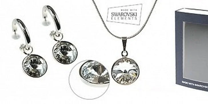 Náhrdelník a náušnice s krištáľmi Swarovski Rivoli
