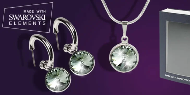 Náhrdelník a náušnice s krištáľmi Swarovski Rivoli