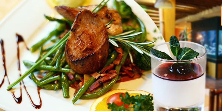 Steak z bravčovej panenky a dezert