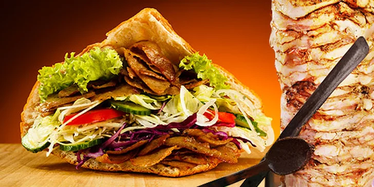 Kurací Döner kebab s hranolkami