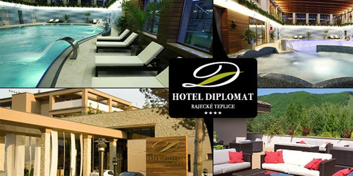 168 eur za wellness pobyt pre DVE OSOBY v Hoteli DIPLOMAT**** Rajecké Teplice. Luxusný oddych v jednom z najkrajších miest Slovenska !