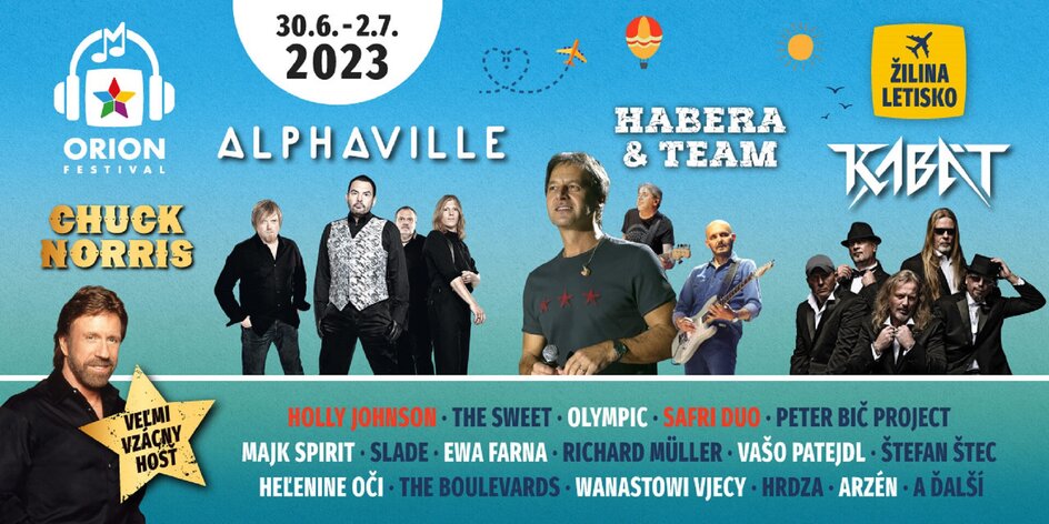 Hudobný ORION FESTIVAL nabúchaný hviezdami: Príde aj CHUCK NORRIS!