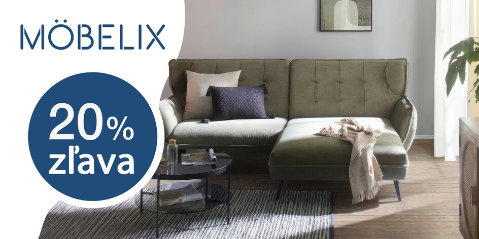 Möbelix: 20% zľava na nákup v online obchode s nábytkom