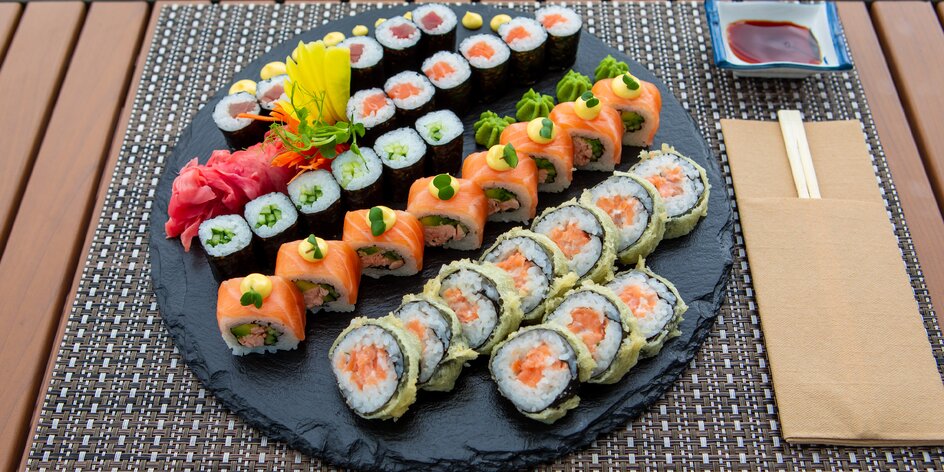 Famózny sushi set: 36 vymaznaných kúskov s lososom či tuniakom