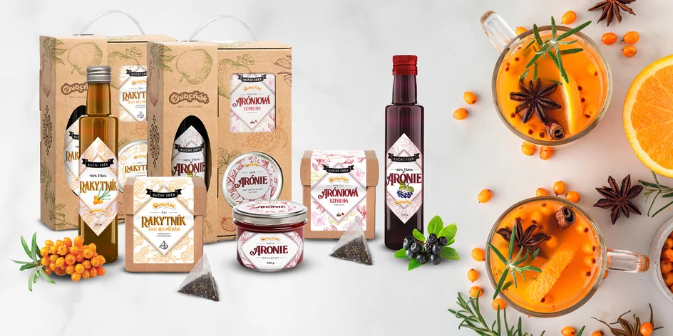 3ks Darčekové sady dobrôt z rakytníka a arónie z Beckova