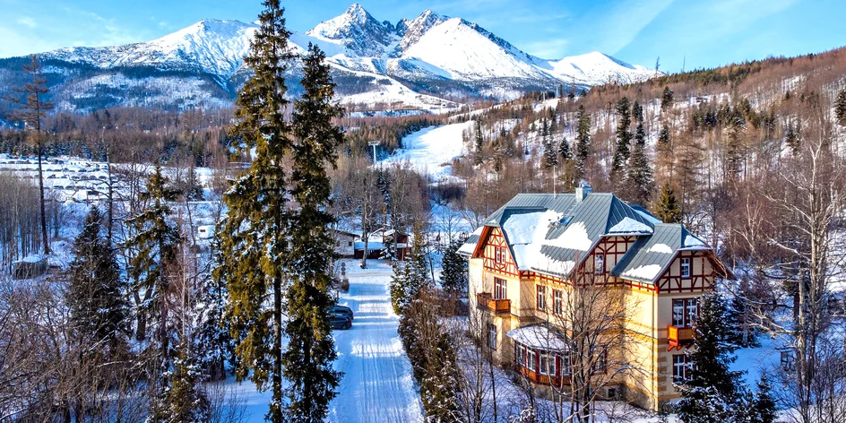 Neobmedzená wellness dovolenka v secesnej Ville Meribel***** v Tatranskej Lomnici s výhľadom na Tatry