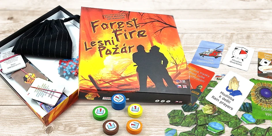 Česká kooperatívna hra "Lesný požiar" pre partie