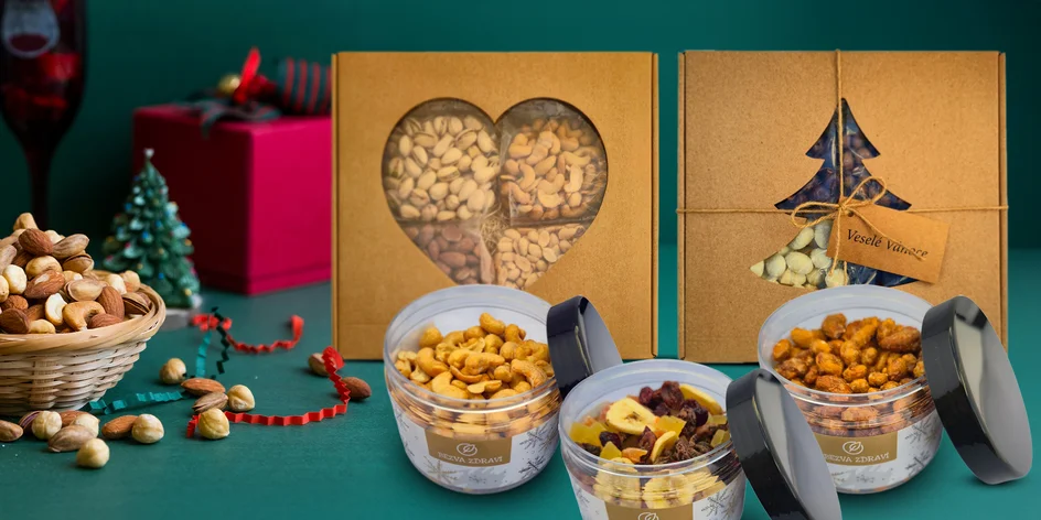 Orechy v dózach aj vianočných 4 ks balíkoch