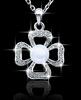Luxusný štvorlístok s perlou bohato zdobený kryštálmi Swarovski Elements