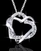 Prepletené srdcia s čírymi kryštálmi Swarovski Elements