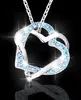 Prepletené srdcia s aquamarínovo modrými kryštálmi Swarovski Elements
