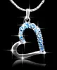 Veľké srdce s blankytne modrými kryštálmi Swarovski Elements