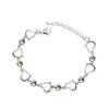 Štýlový náramok MADE WITH SWAROVSKI ELEMENTS Srdcia Green