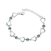 Štýlový náramok MADE WITH SWAROVSKI ELEMENTS Srdcia Aqua