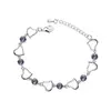 Štýlový náramok MADE WITH SWAROVSKI ELEMENTS Srdcia Dark Blue