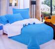 7-dielna posteľná súprava - modrá s bielou, vzor č. 2