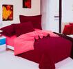 7-dielna posteľná súprava - bordová s červenou, vzor č. 1