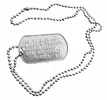 Dog tag - Identifikačná vojenská známka s retiazkou