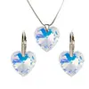 Swarovski set v tvare srdca | Crystal AB / Polárna žiara