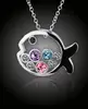 Kúzelná rybka s farebnými kryštálmi Swarovski Elements