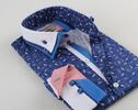 Pánska košeľa luxusná SL5399 | Veľkosť: M 39/40 | Modrá - vzorovaná