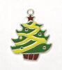 Kovový prívesok Vianočný stromček 1 ks 37,5 x 29 mm - žltý