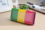 Lakovaná farebná peňaženka | Zelená / žltá / korálová