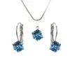 Swarovski set v tvare kocky | Akvamarín