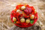 Valentínska kytica Hortenzia + Ferrero Rocher