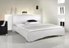 Posteľ COMO 180 x 200 cm (koženka, biela) + 2 x Lamelový rošt 90 x 200