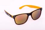 Čierno-oranžové okuliare Kašmir Wayfarer (sklá zrkadlové)