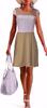 Dámské dvoubarevné šaty s krátkým rukávem | Veľkosť: S | Cappuccino
