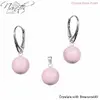 Strieborný set náušníc a prívesku s perlami Swarovski | Crystal Rose