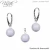 Strieborný set náušníc a prívesku s perlami Swarovski | Crystal Lavender