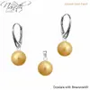 Strieborný set náušníc a prívesku s perlami Swarovski | Crystal Gold